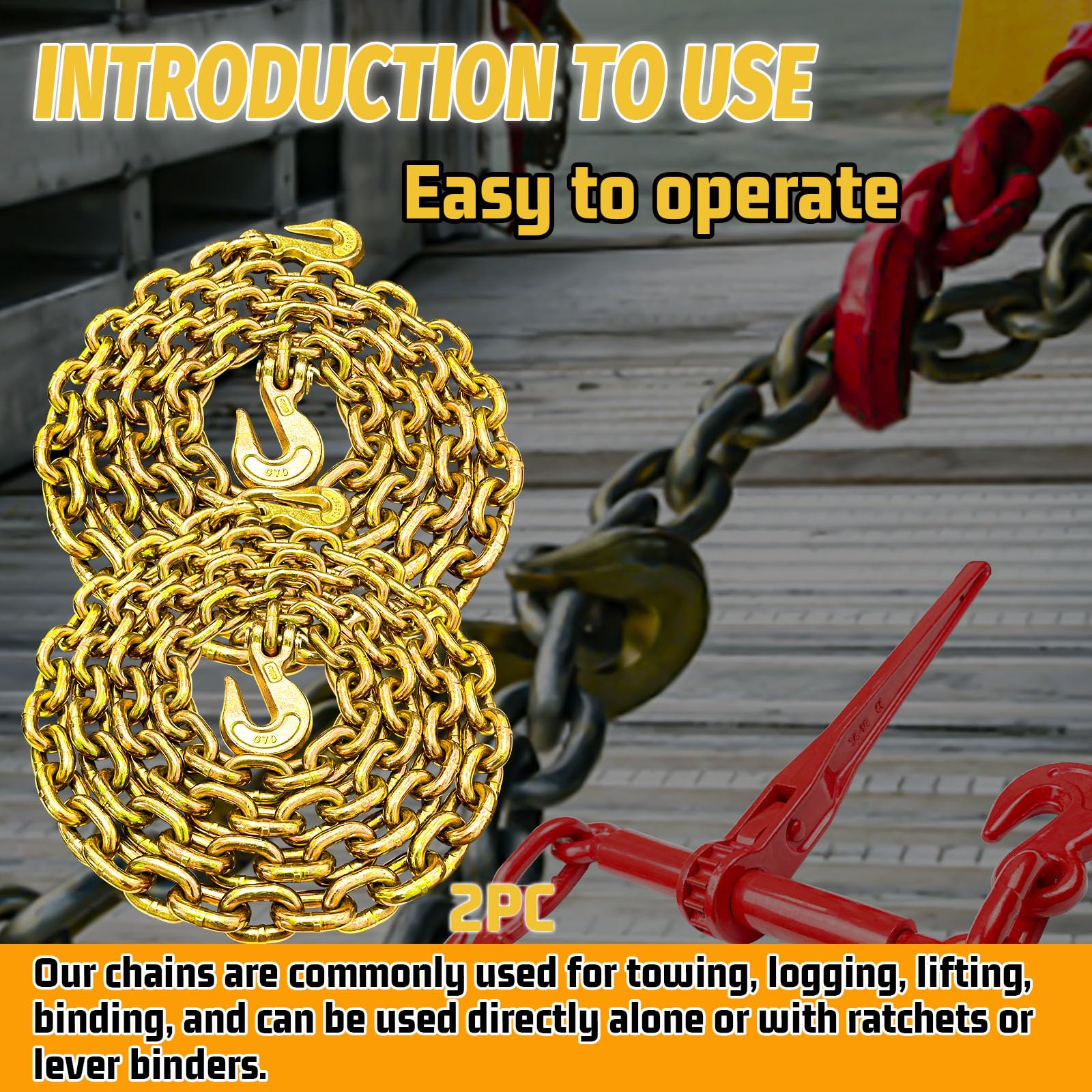 Amazon.com: SENKEYFE Transport Binder Chain G80-3/8 Inch×10 Foot